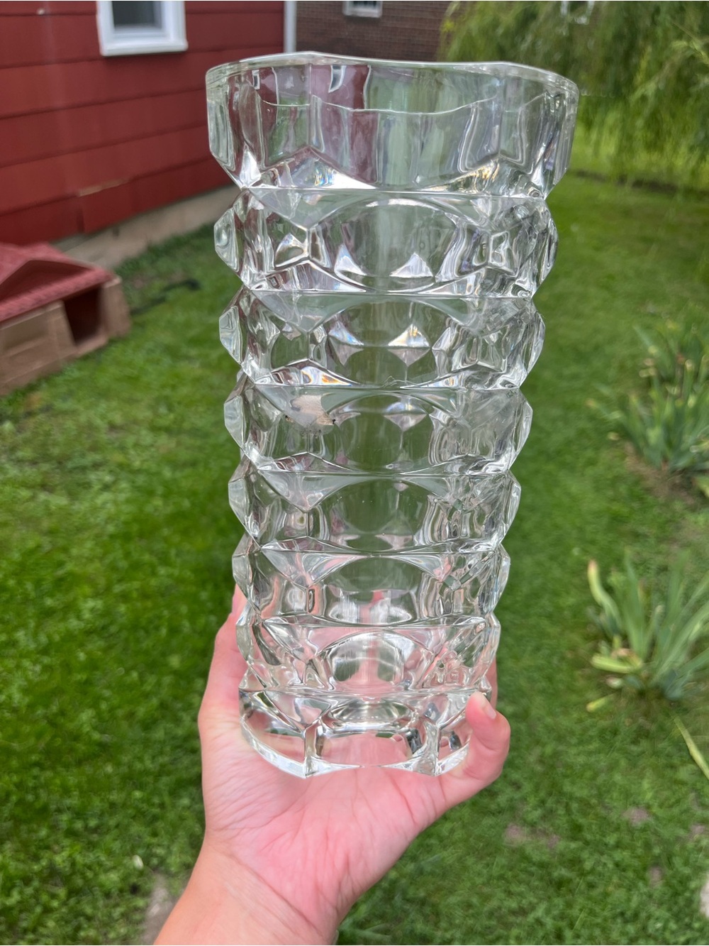 vintage 1970s Windsor geometric glass vase